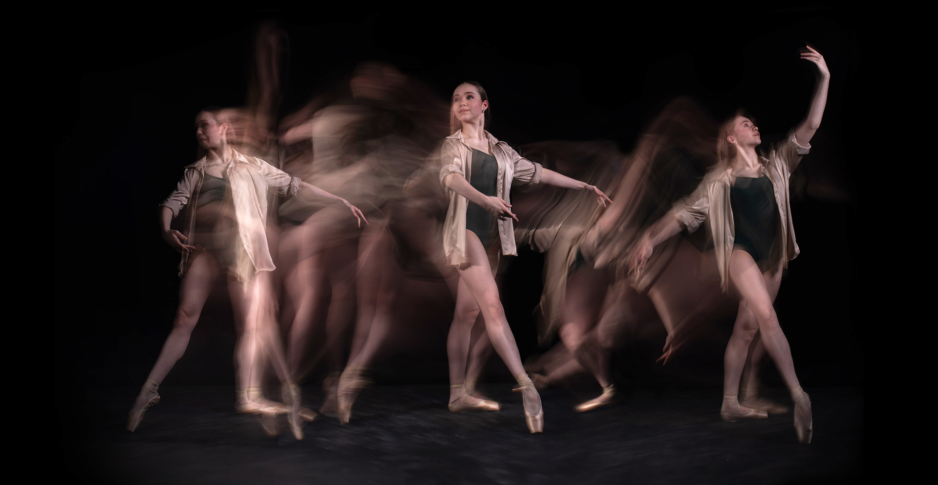 A long exposure of a ballet dancer